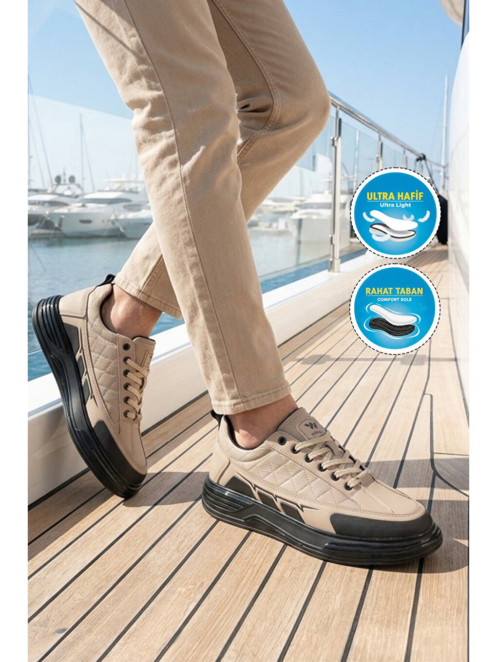 Bej Erkek Casual Ayakkabı Hua 888 M-2