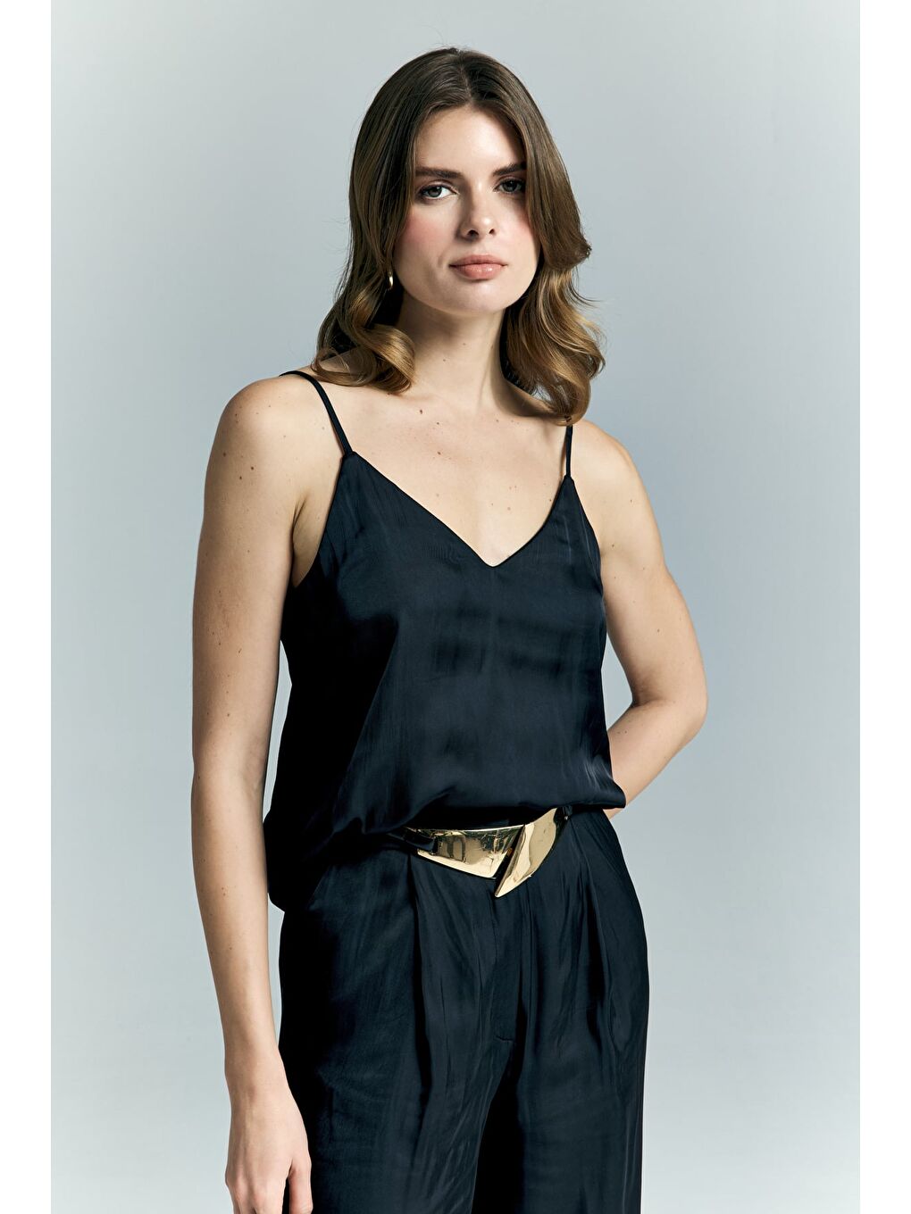 Tosca Askılı Bluz - Siyah-5