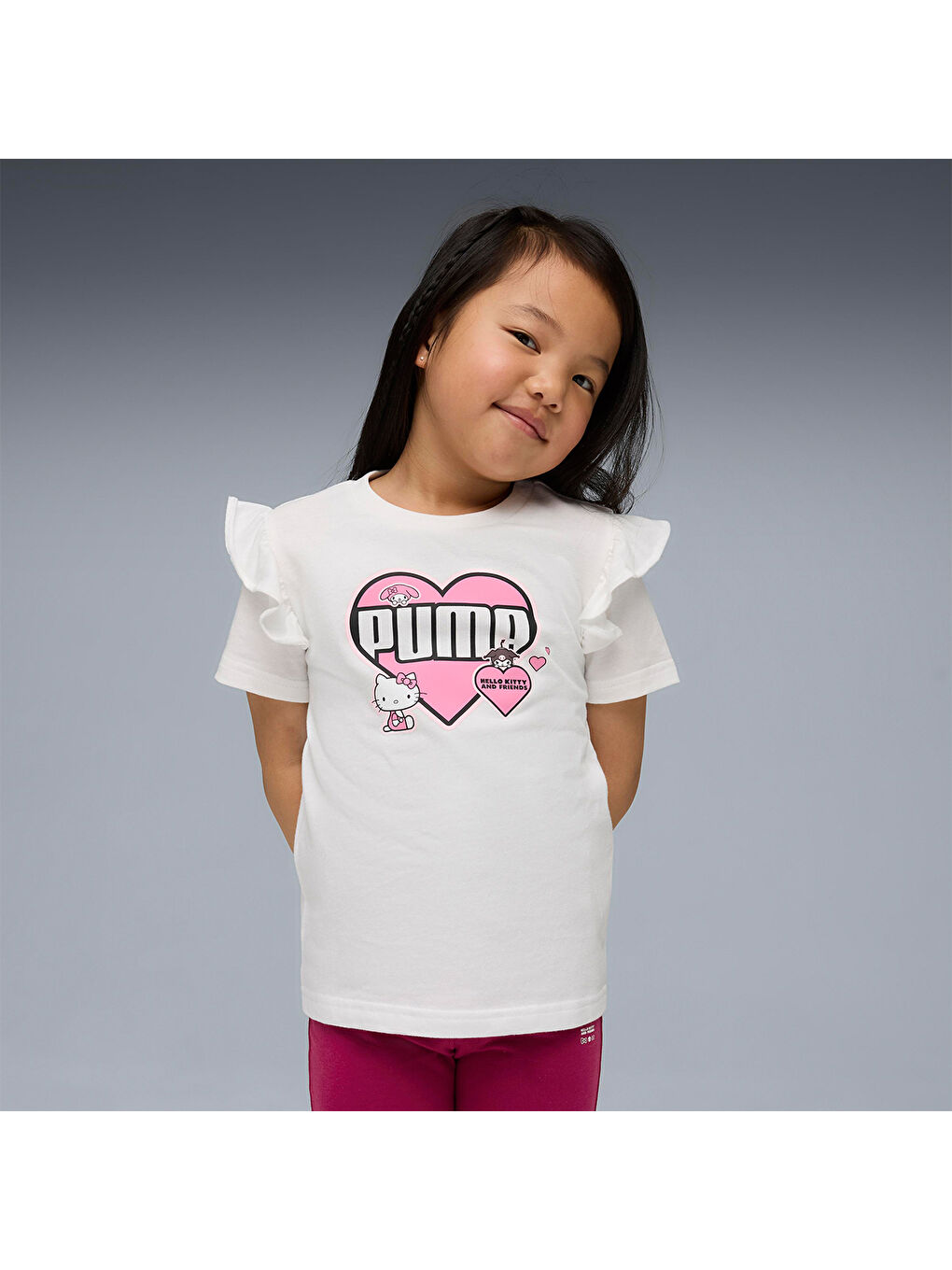 X Hk&Fr Ruffle Kız Çocuk Beyaz Tişört