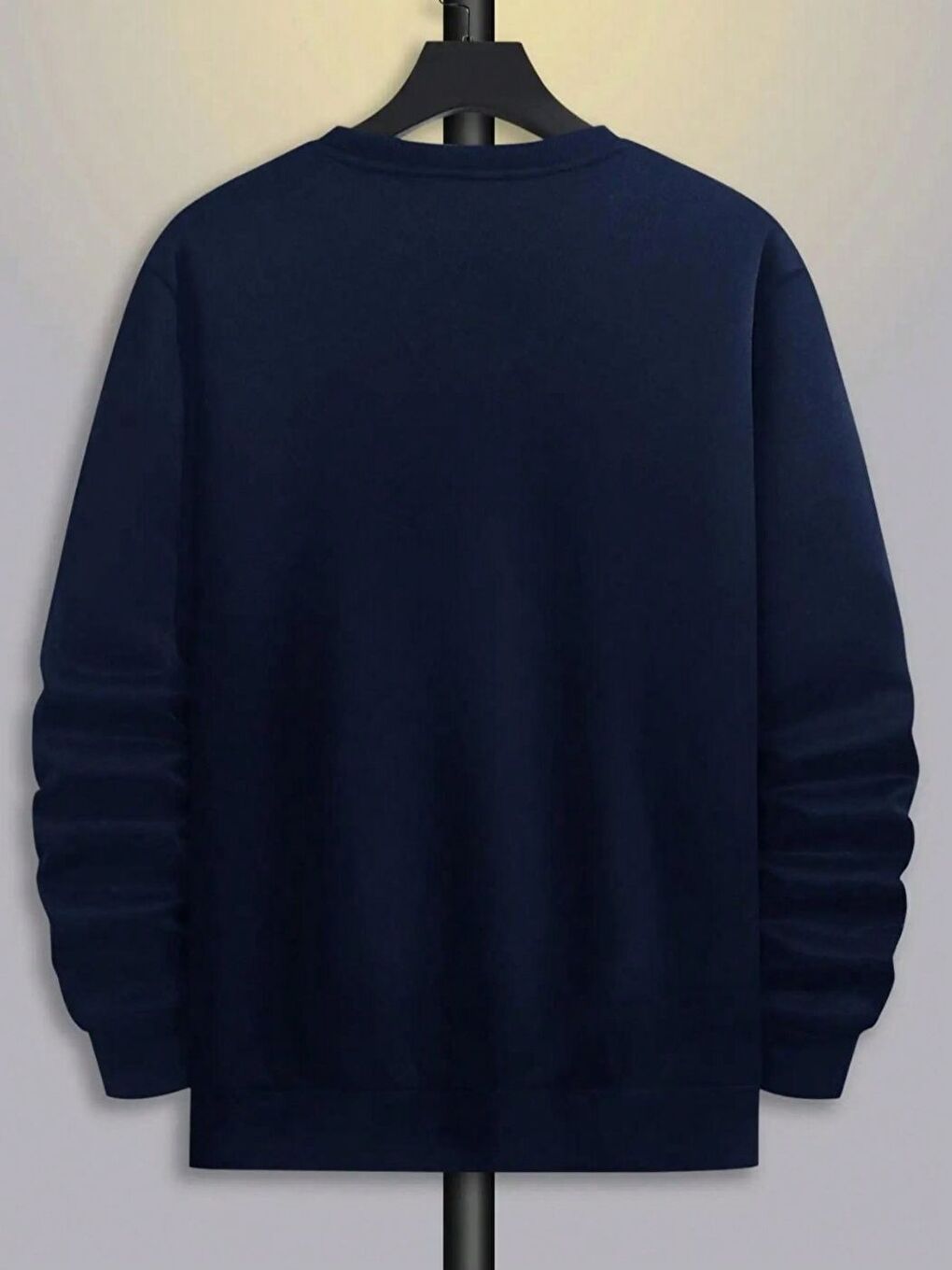 Erkek Lacivert Paris Dream Maker  Baskılı Oversize Bisiklet Yaka Uzun Kollu Sweatshirt-1