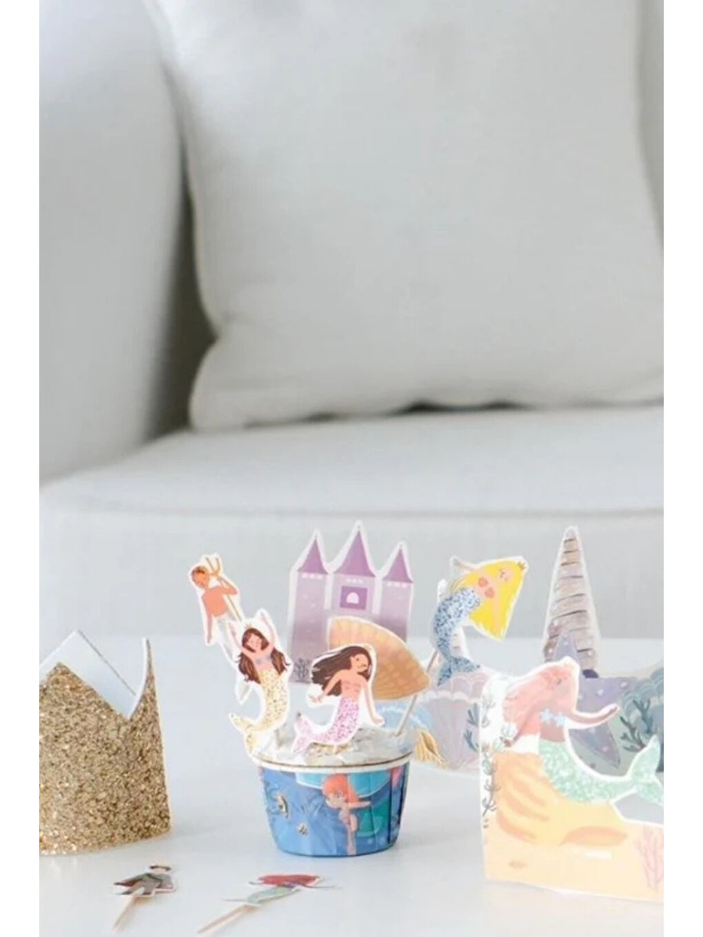 Karışık Çok Renkli Deniz Altı Temalı 8'li Kürdan Pasta Süsü-1