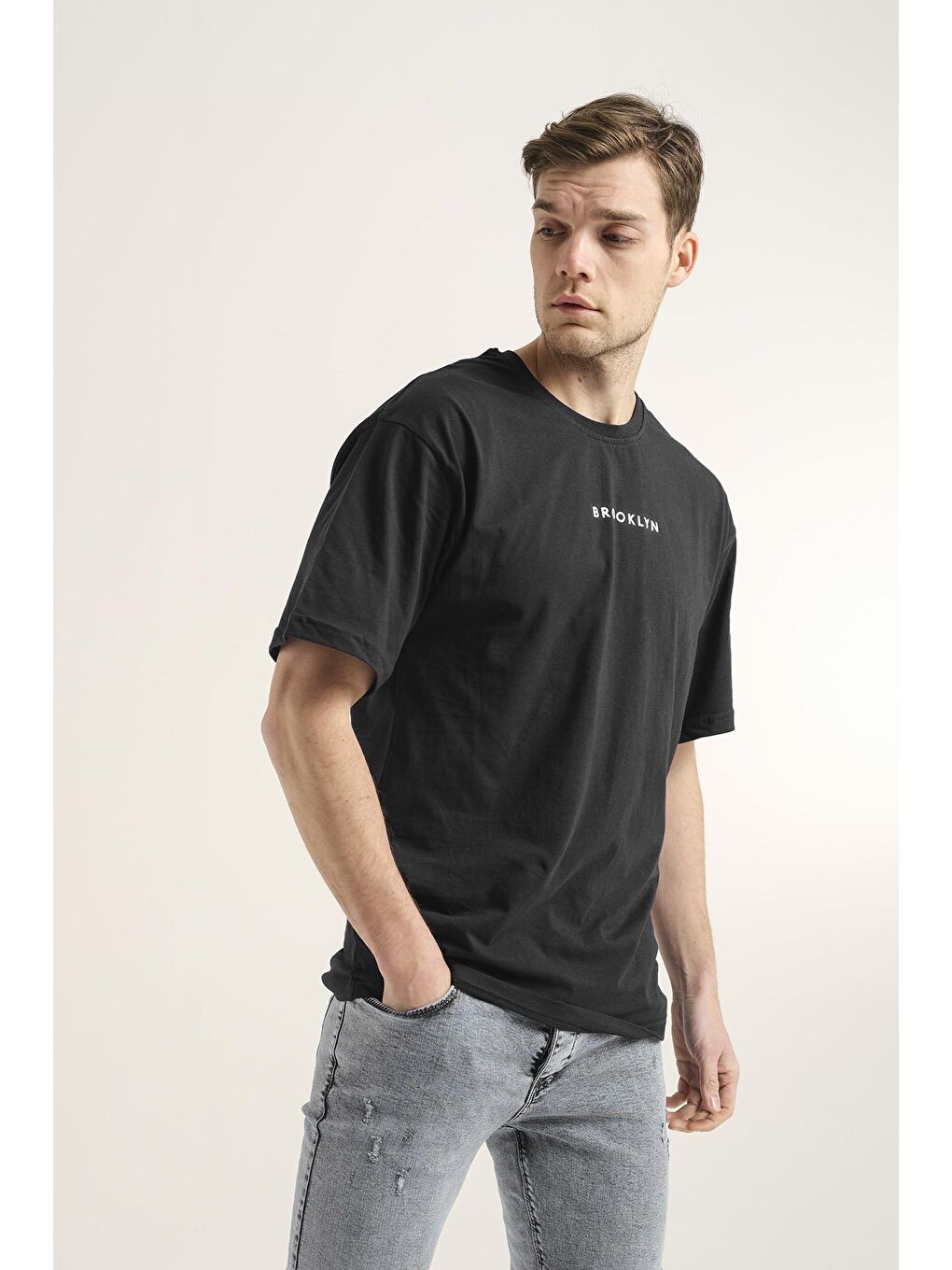 Siyah Dani Brooklyn Erkek Comfort Tshirt Büyük Beden Erkek Tshirt
