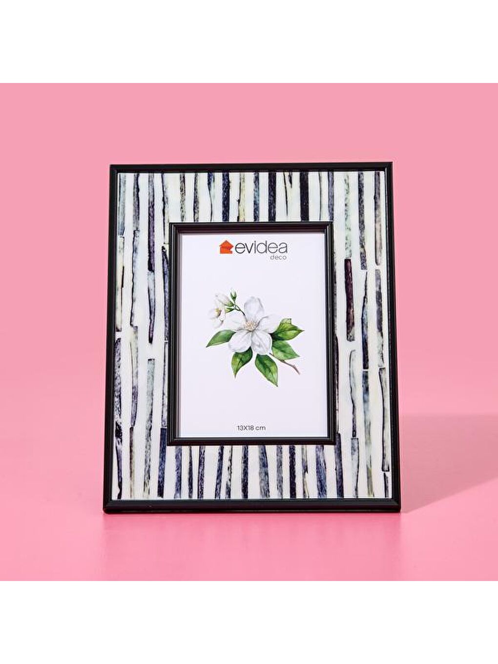 Deco Rayas Çerçeve - Beyaz / Siyah - 13x18 cm-1