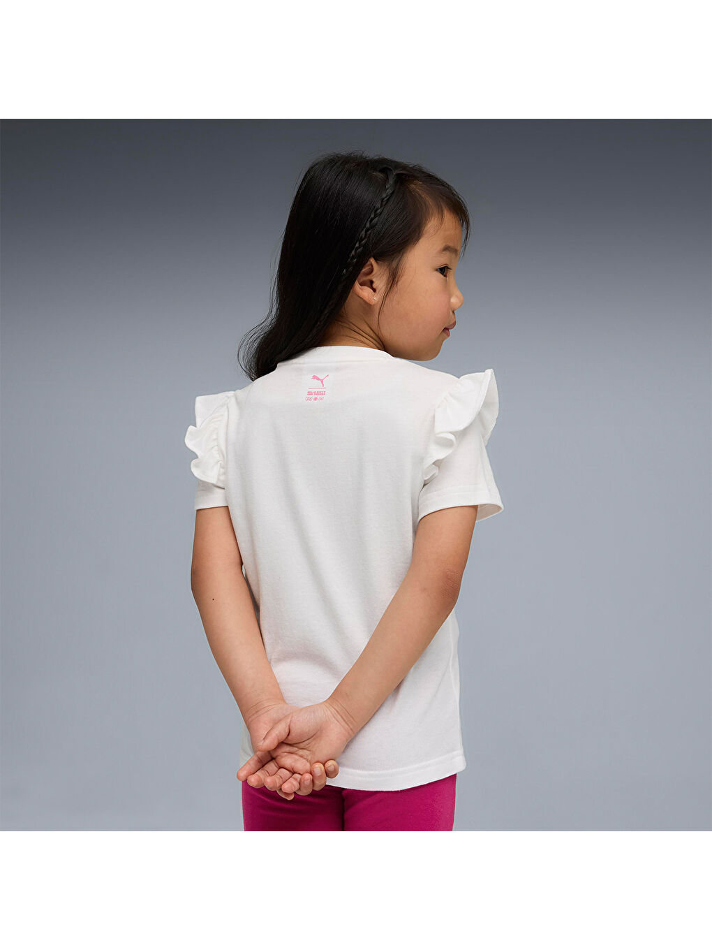 X Hk&Fr Ruffle Kız Çocuk Beyaz Tişört-1