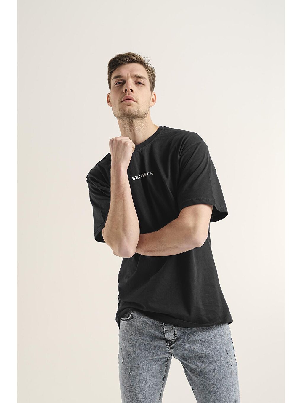 Siyah Dani Brooklyn Erkek Comfort Tshirt Büyük Beden Erkek Tshirt-1