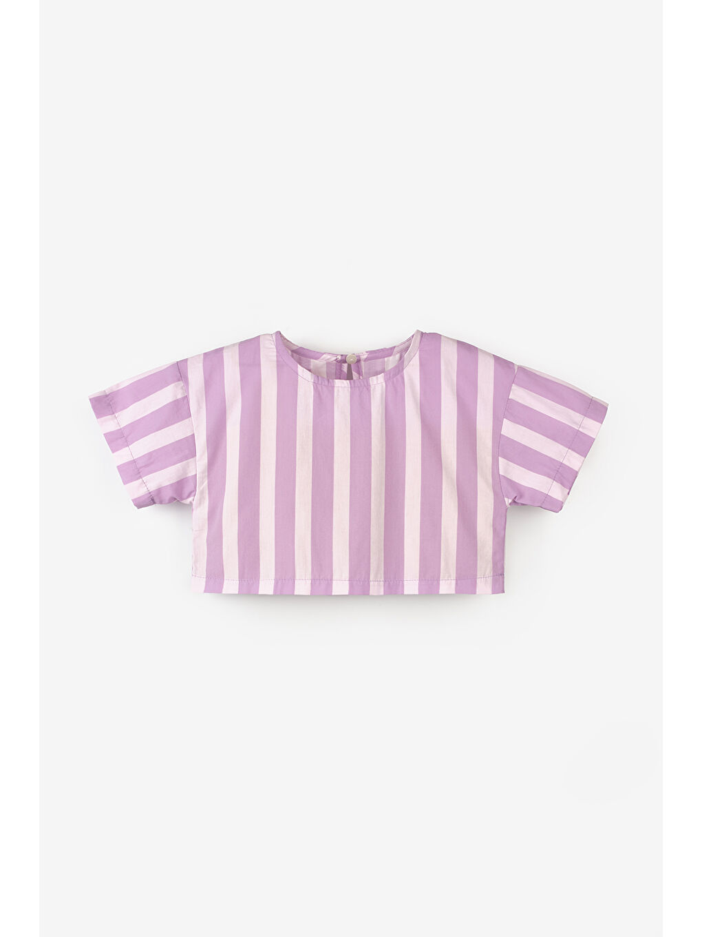 Lila Çizgili Kız Çocuk Crop Etek İkili Takım - Cora-1