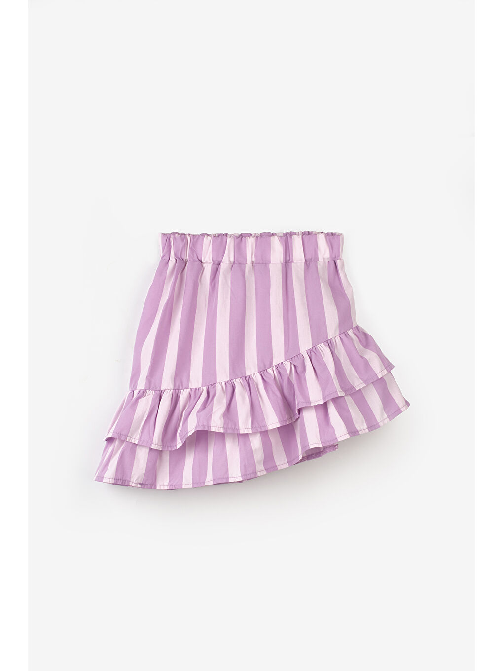 Lila Çizgili Kız Çocuk Crop Etek İkili Takım - Cora-2