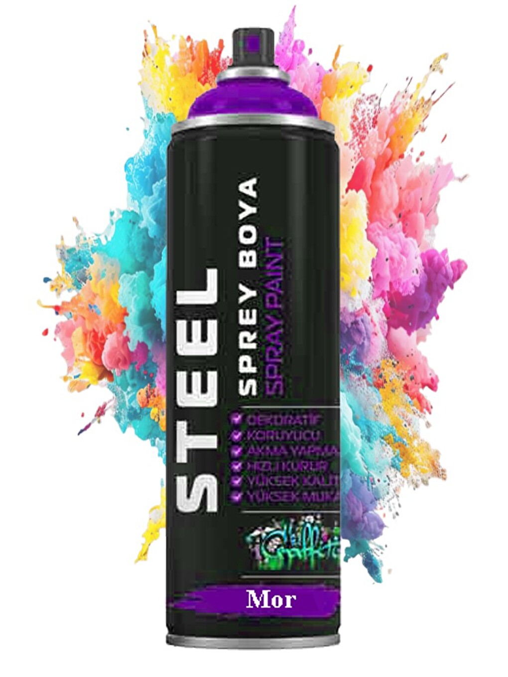 Sprey Boya 200 Ml 1 Adet Hızlı Kuruyan Renkli Profesyonel Ahşap Plastik Demir Metal Cam Porselen Duv