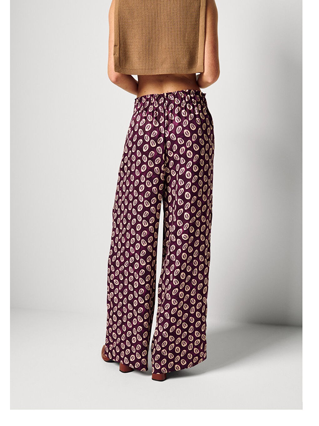 Kadın Pembe Mix %100 Viskon Rahat Kesim Beli Lastikli Cepli Pantolon-2