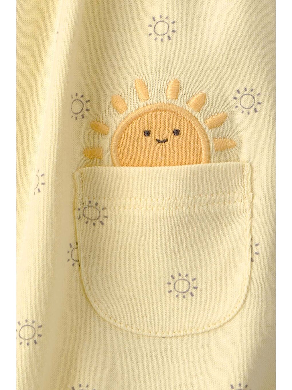 Kız Bebek Kısa Tulum 3 Ay-24 Ay Sarı-2