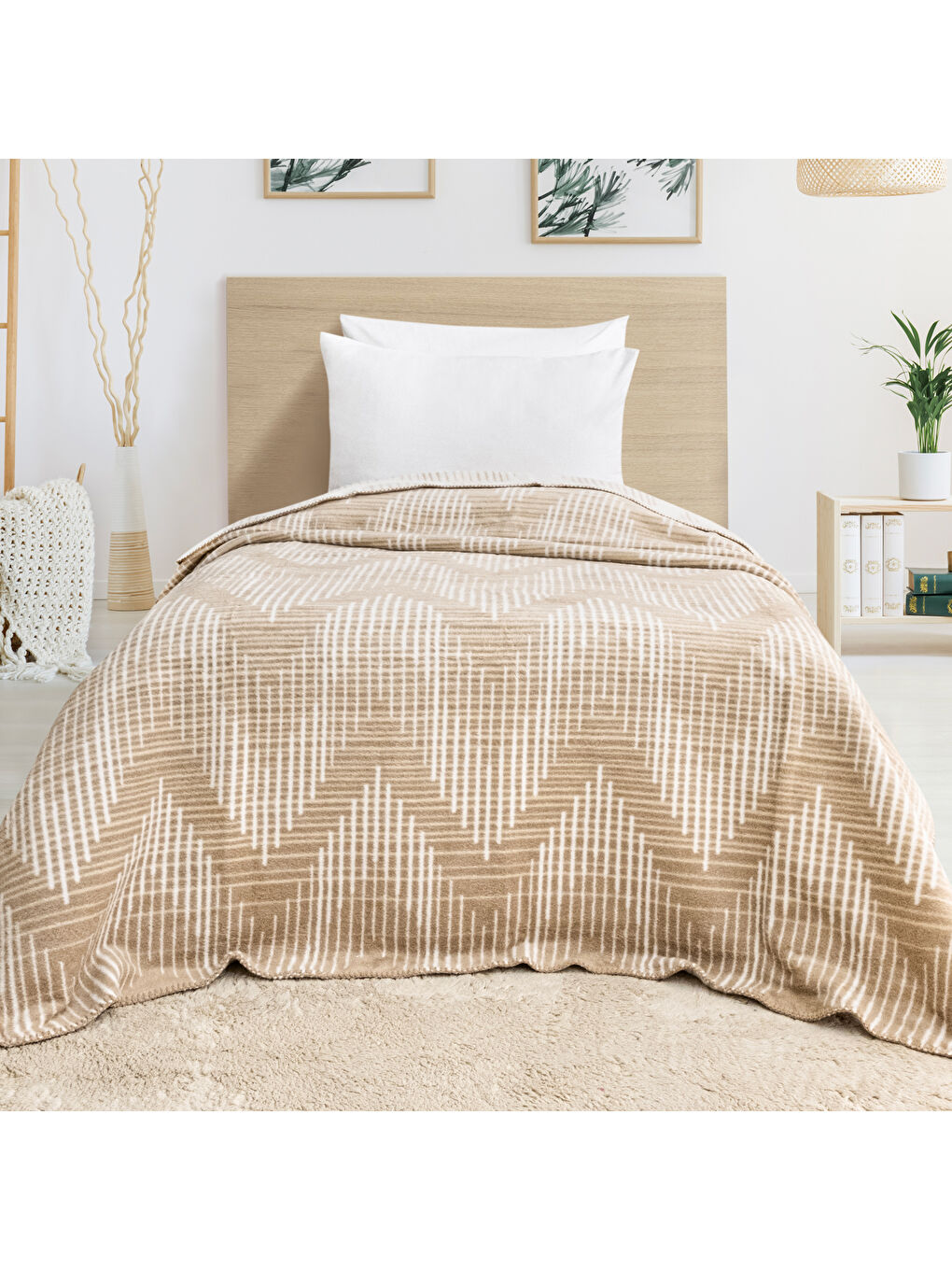 Home Bloom TK Battaniye 150x220 Cm 1 Parça-Bej