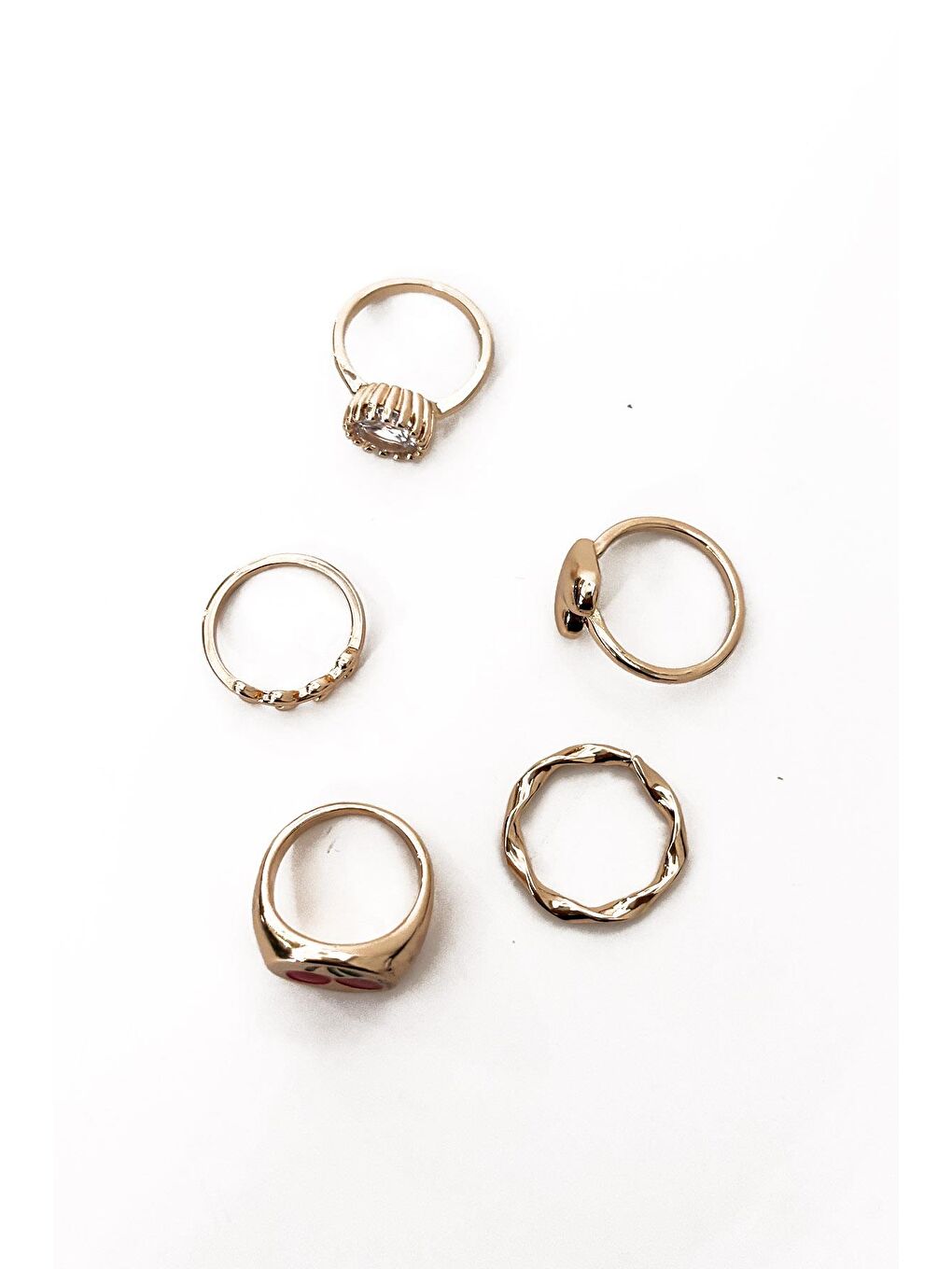 Sarı Çilekli Kombin Yüzük Seti-2