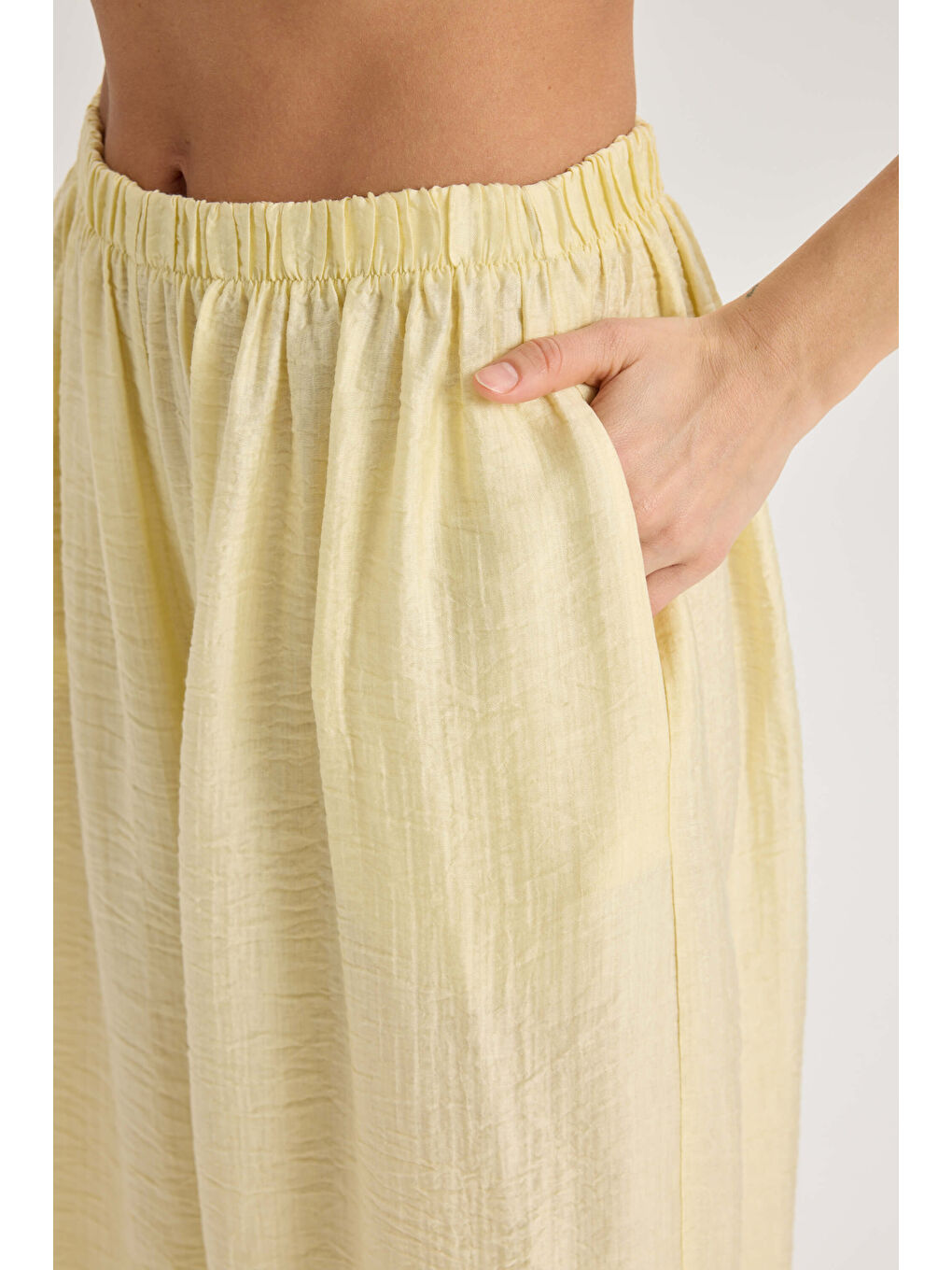 Hunter Rahat Kalıp Sarı Pantolon-4