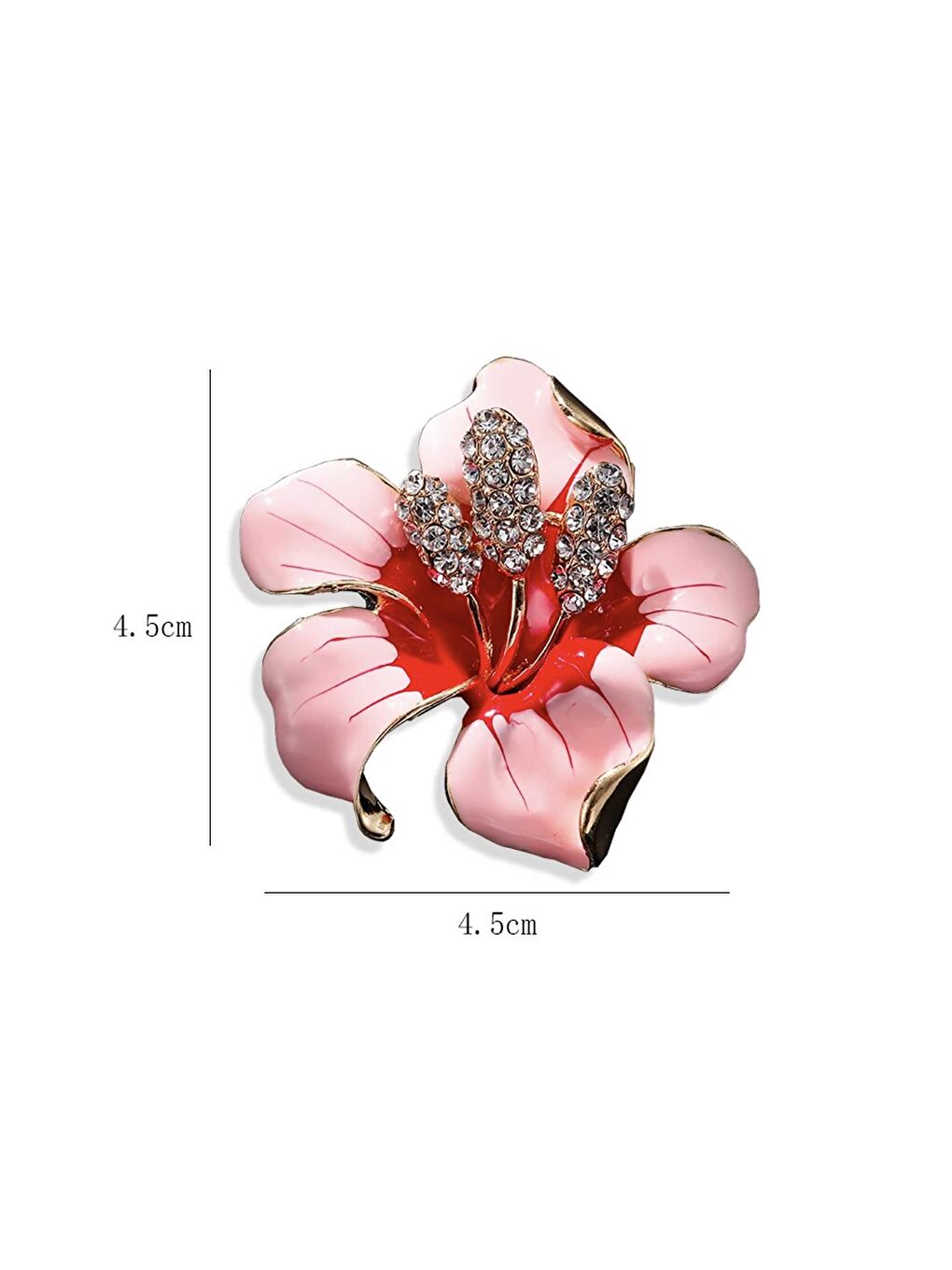 Pembe Mineli ve Taşlı Aomori Çiçek Broş-2