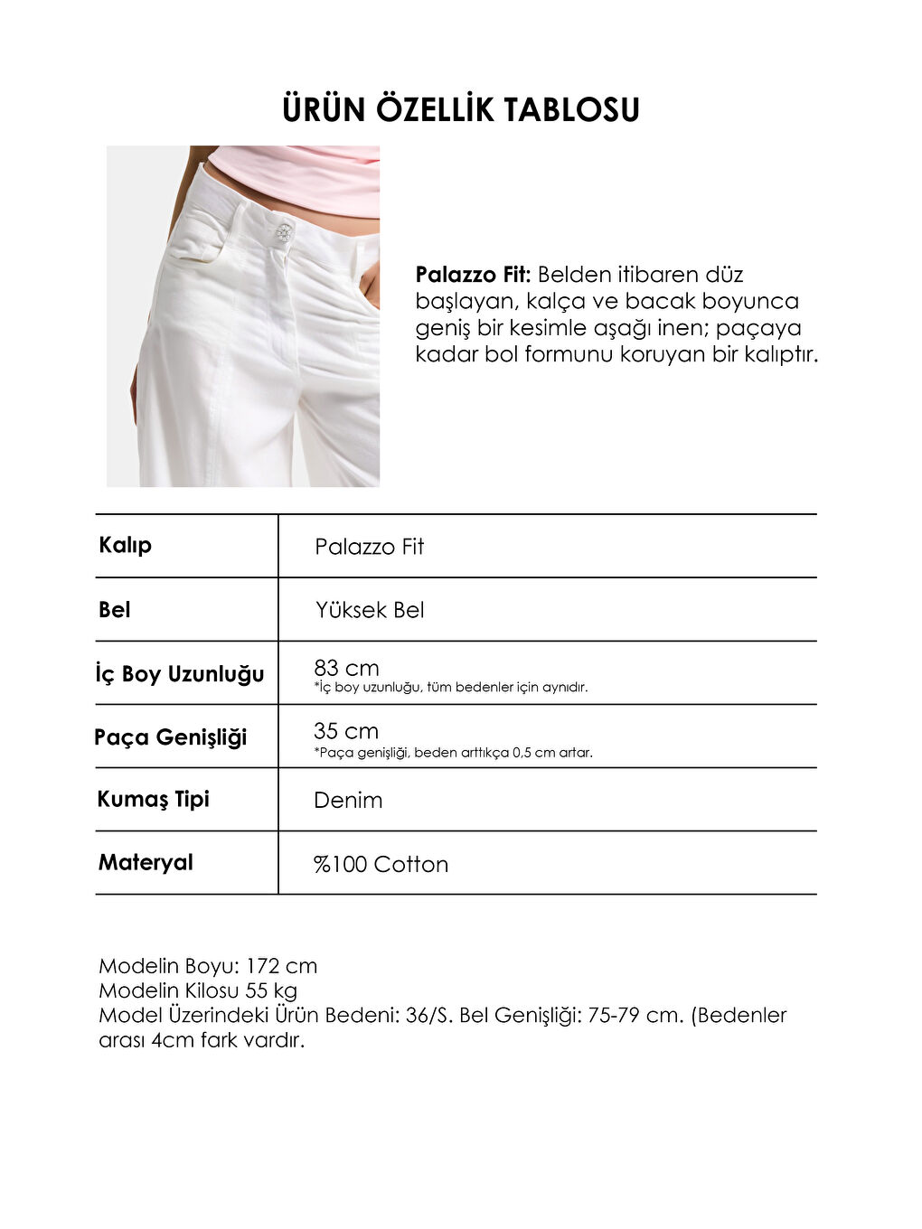 Kadın Kırık Beyaz 7s6-101 Palazzo Dantel Detaylı Özel Tasarım Pantolon-5