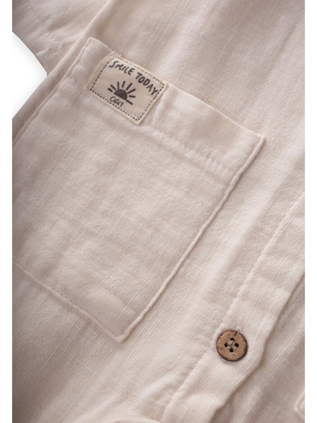 Ekru Flamlı Müslin Mevsimlik Tulum Naturel-3