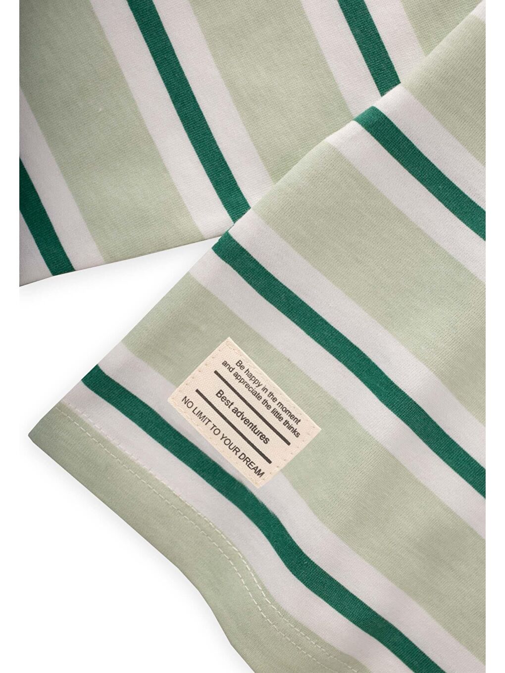 Çizgili Uzun Kollu T-Shırt Takım 2-12 Yaş Mint Yeşil Çizgili-2