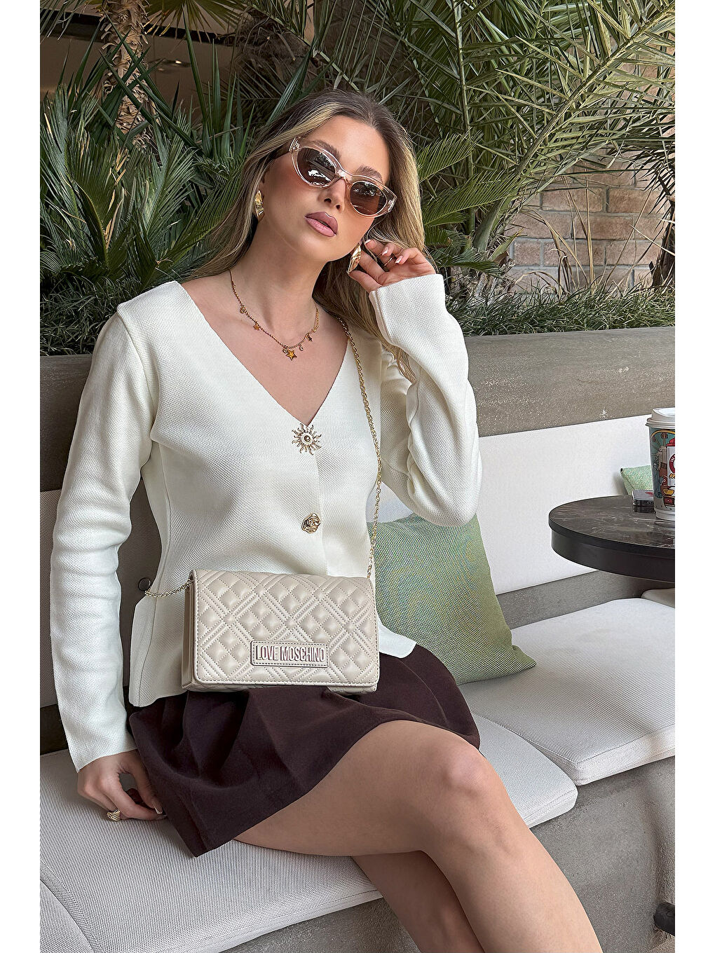 Ekru Premium Regular Fit V Yaka Düğmeli Triko Hırka 680HI00121-1