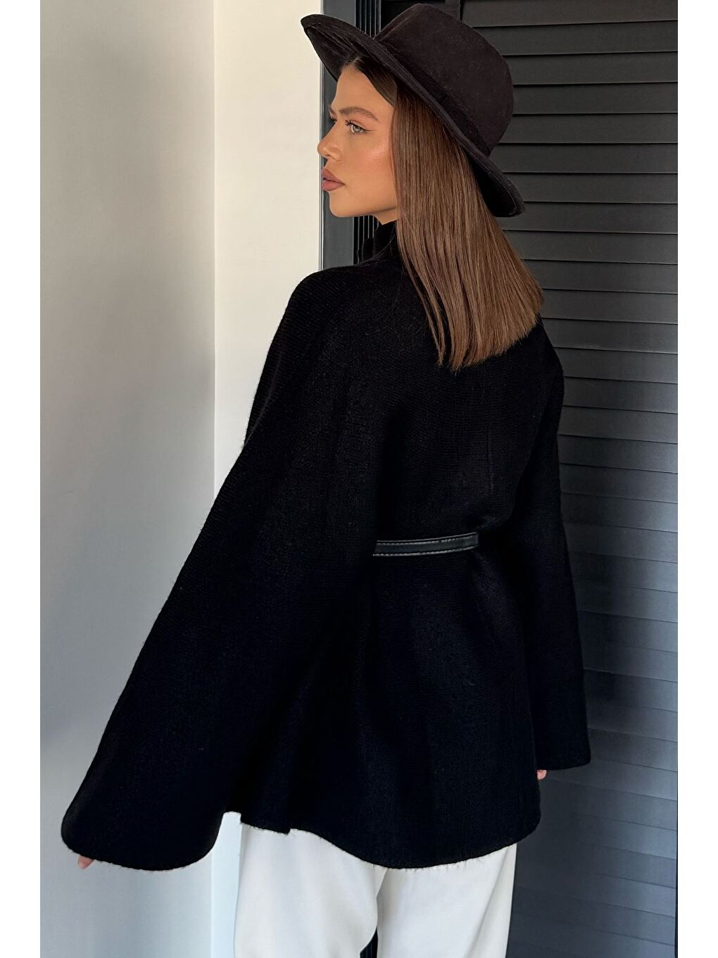 Siyah Kemerli Triko Panço-3