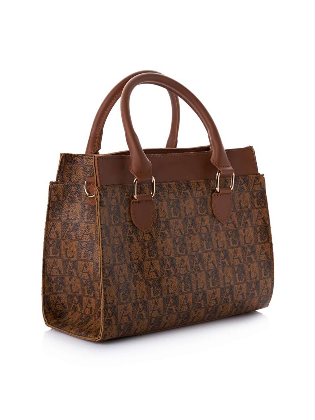 Kahverengi Desenli Kadın El ve Omuz Çantası