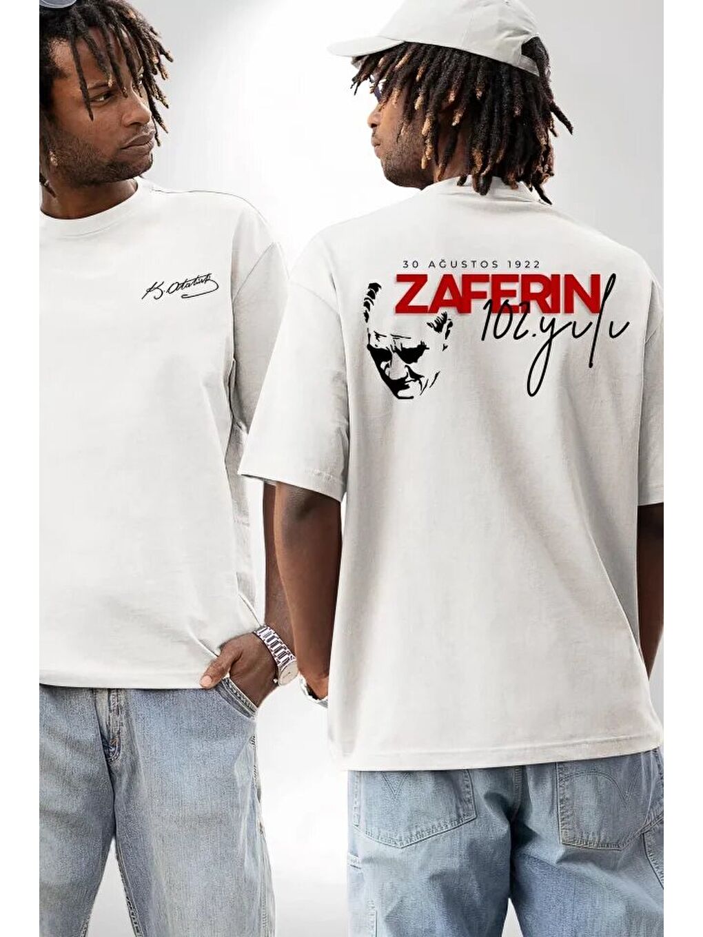 30 Ağustos Baskılı T-shirt - Beyaz