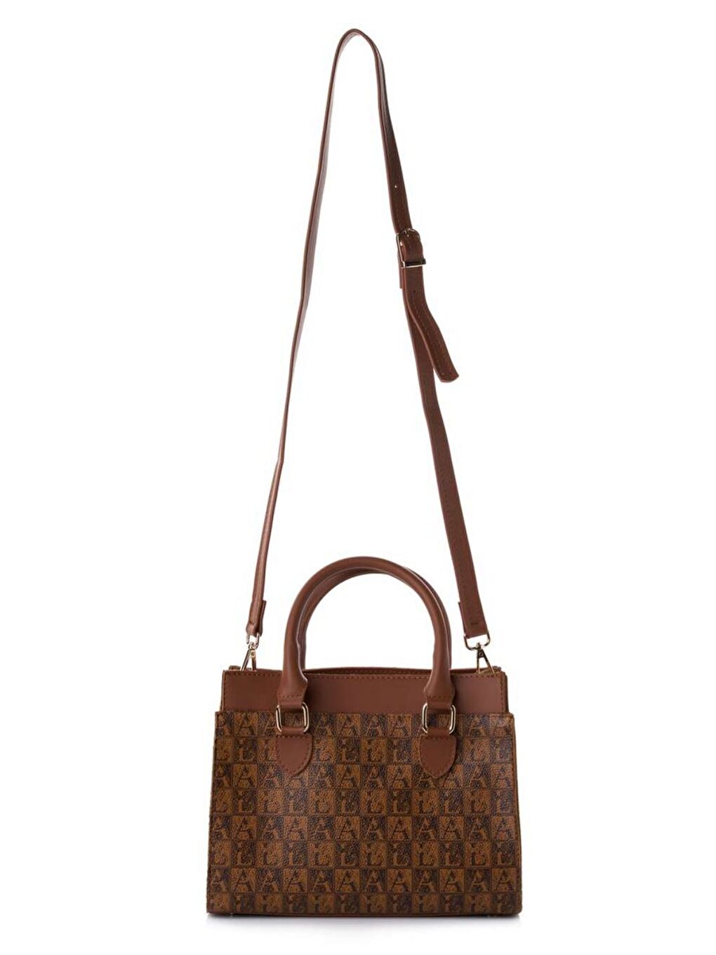 Kahverengi Desenli Kadın El ve Omuz Çantası-2