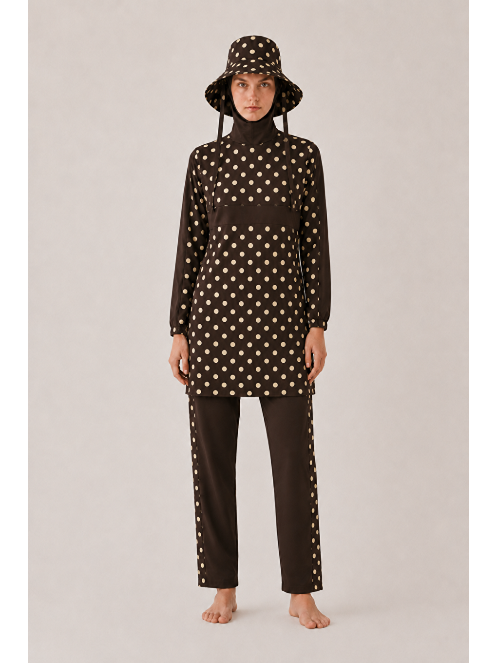 Karışık PEARL DOT | Butter Yellow Puantiyeli KahveTesettür Mayo 5 li Set-2