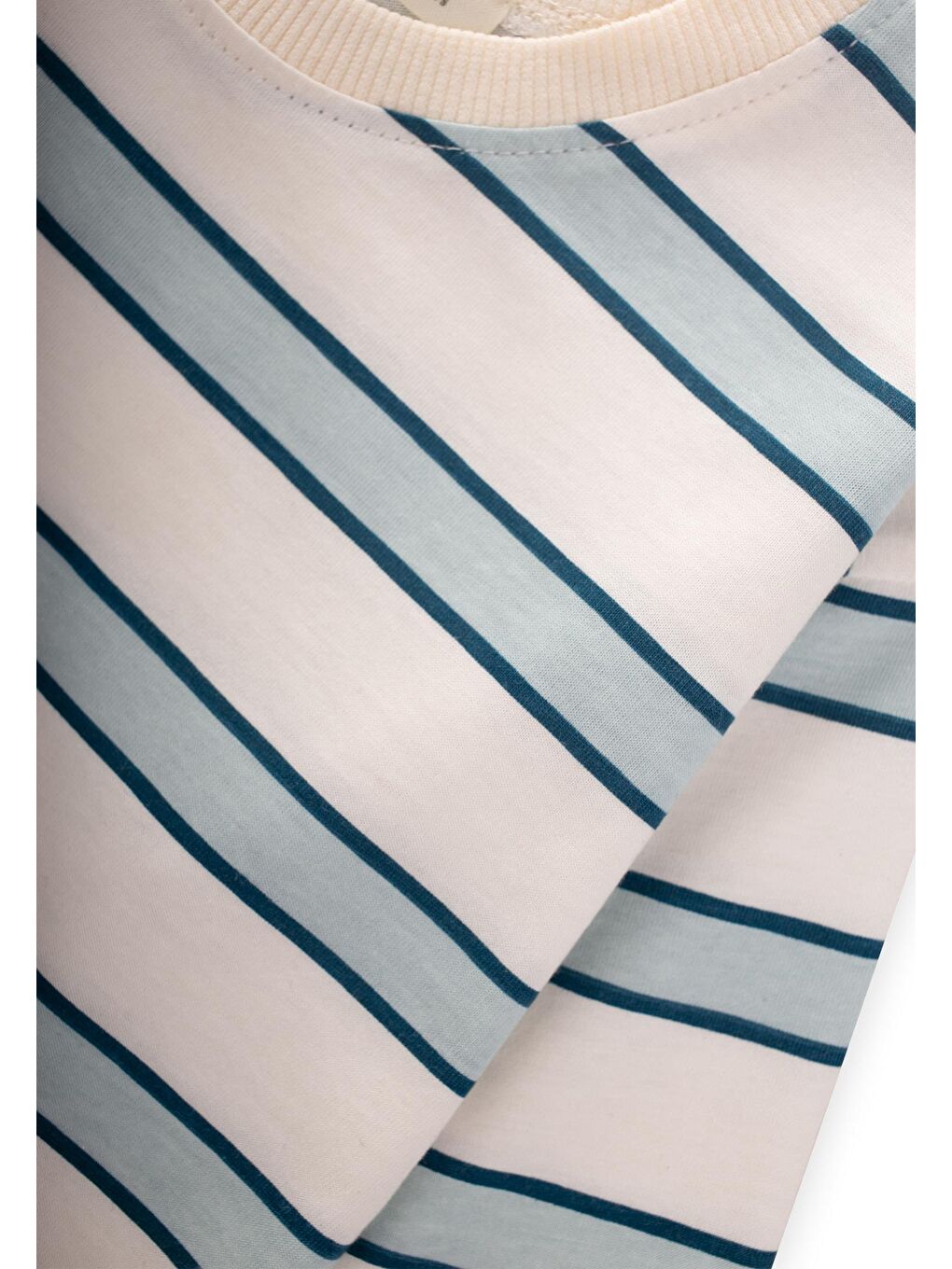 Çizgili Uzun Kollu T-Shırt Takım 2-12 Yaş Mavi Lacivert Çizgili-2