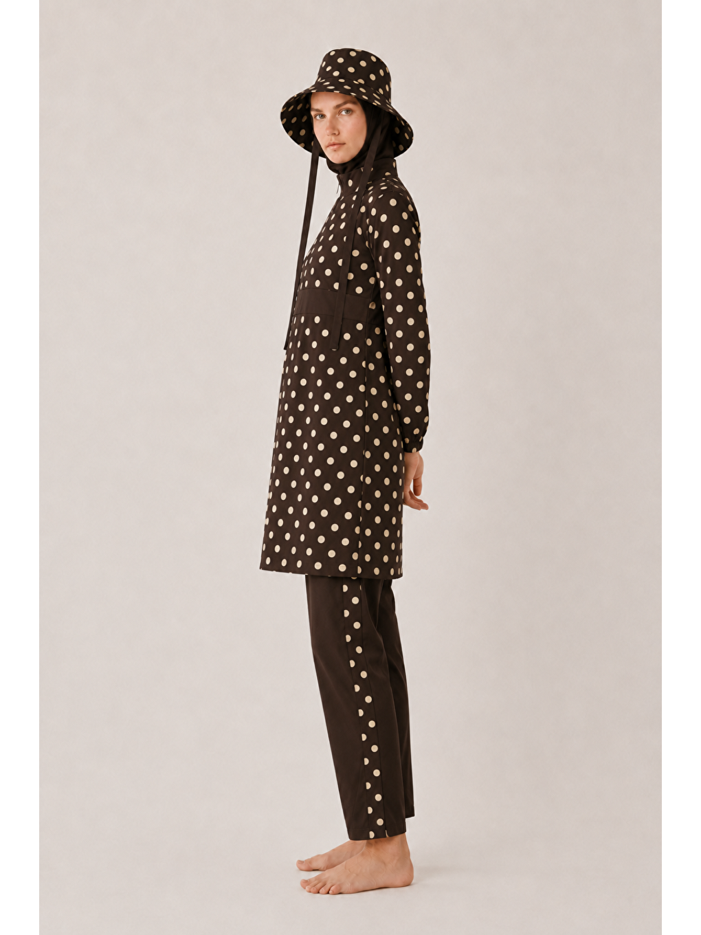 Karışık PEARL DOT | Butter Yellow Puantiyeli KahveTesettür Mayo 5 li Set-3