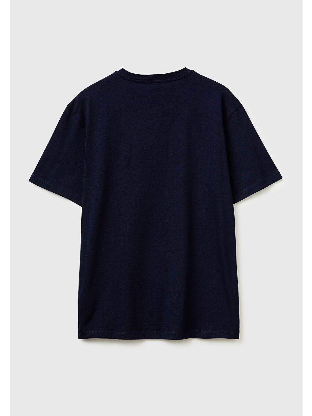 Erkek Lacivert Mix %100 Pamuk Logo Baskılı Regular Fit Bisiklet Yaka T-Shirt-1