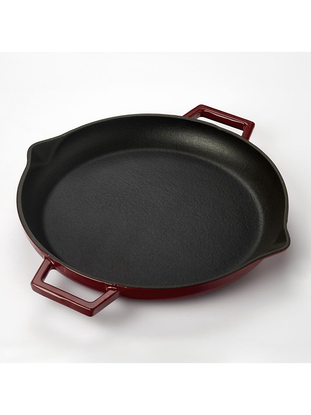 Bordo Yuvarlak Kızartma Tavası Döküm Demir Yekpare Çift Kulplu Çap(Ø)30cm.-1