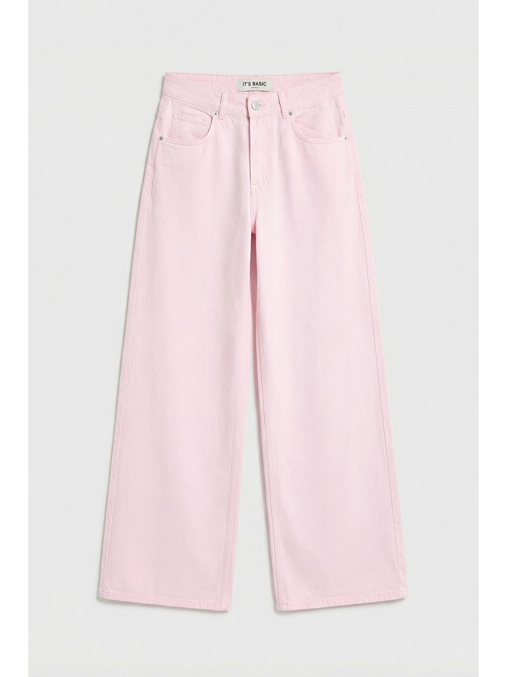 Kadın Açık Pembe Hera 6s6-98 Palazzo Fit Bol Kesim Denim Jean-3