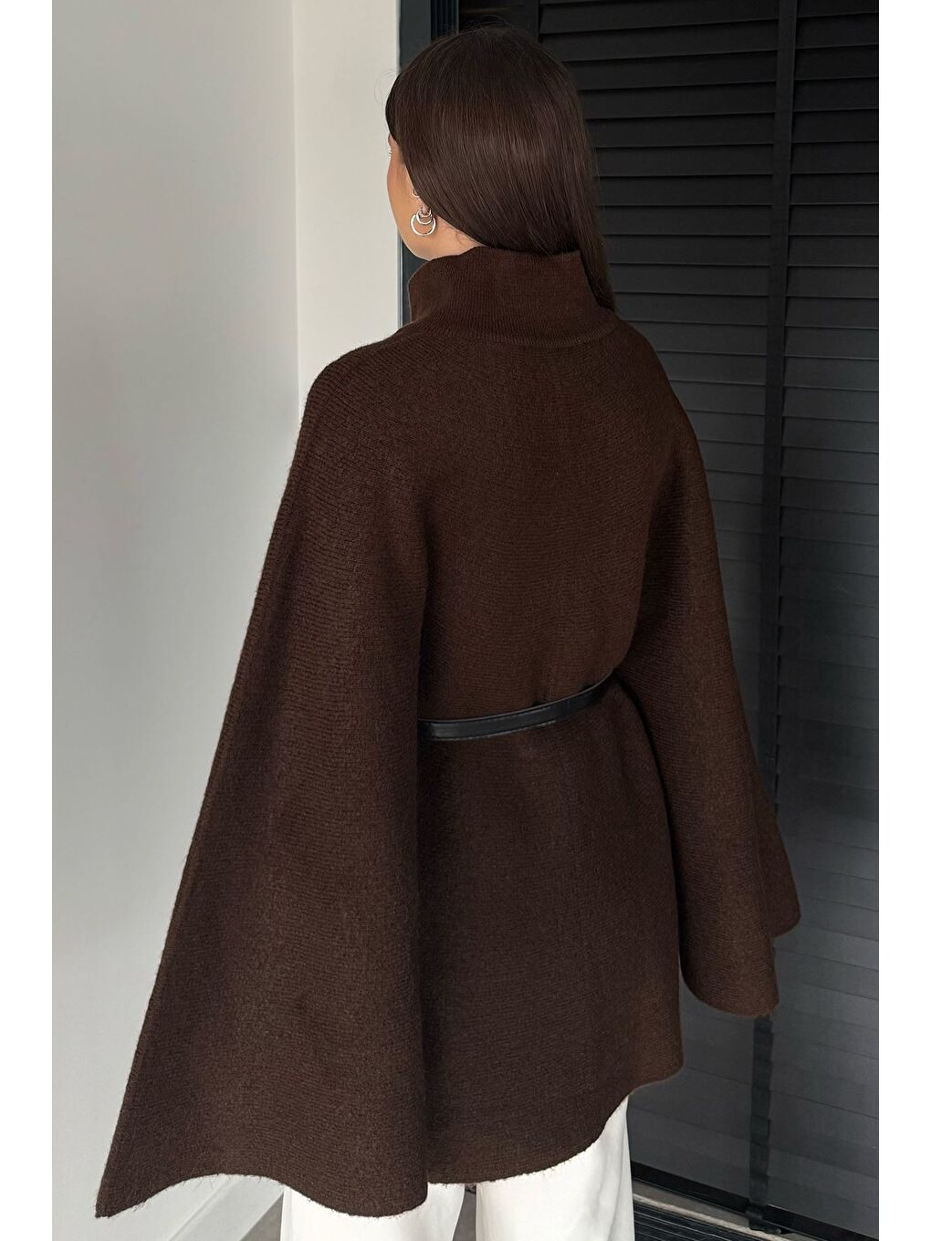 Kahverengi Kemerli Triko Panço-3