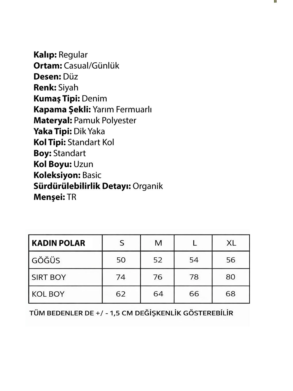 Siyah Premium Kadın Yarım Fermuarlı Outdoor Spor Polar Ceket-1