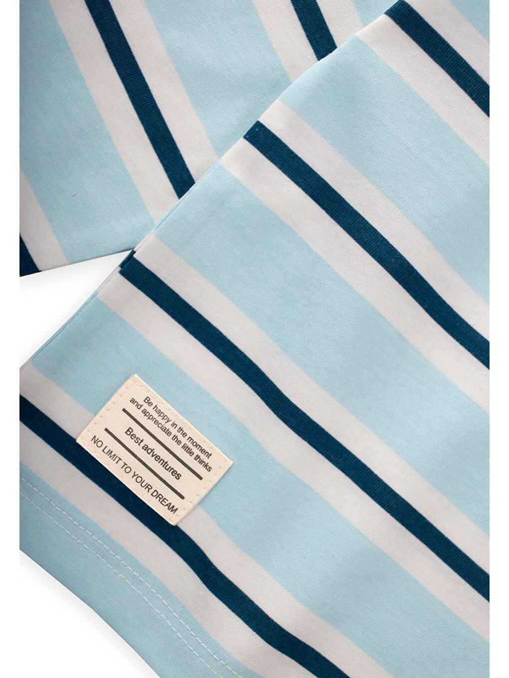 Çizgili Uzun Kollu T-Shırt Takım 2-12 Yaş Turkuaz Lacivert Çizgili-2