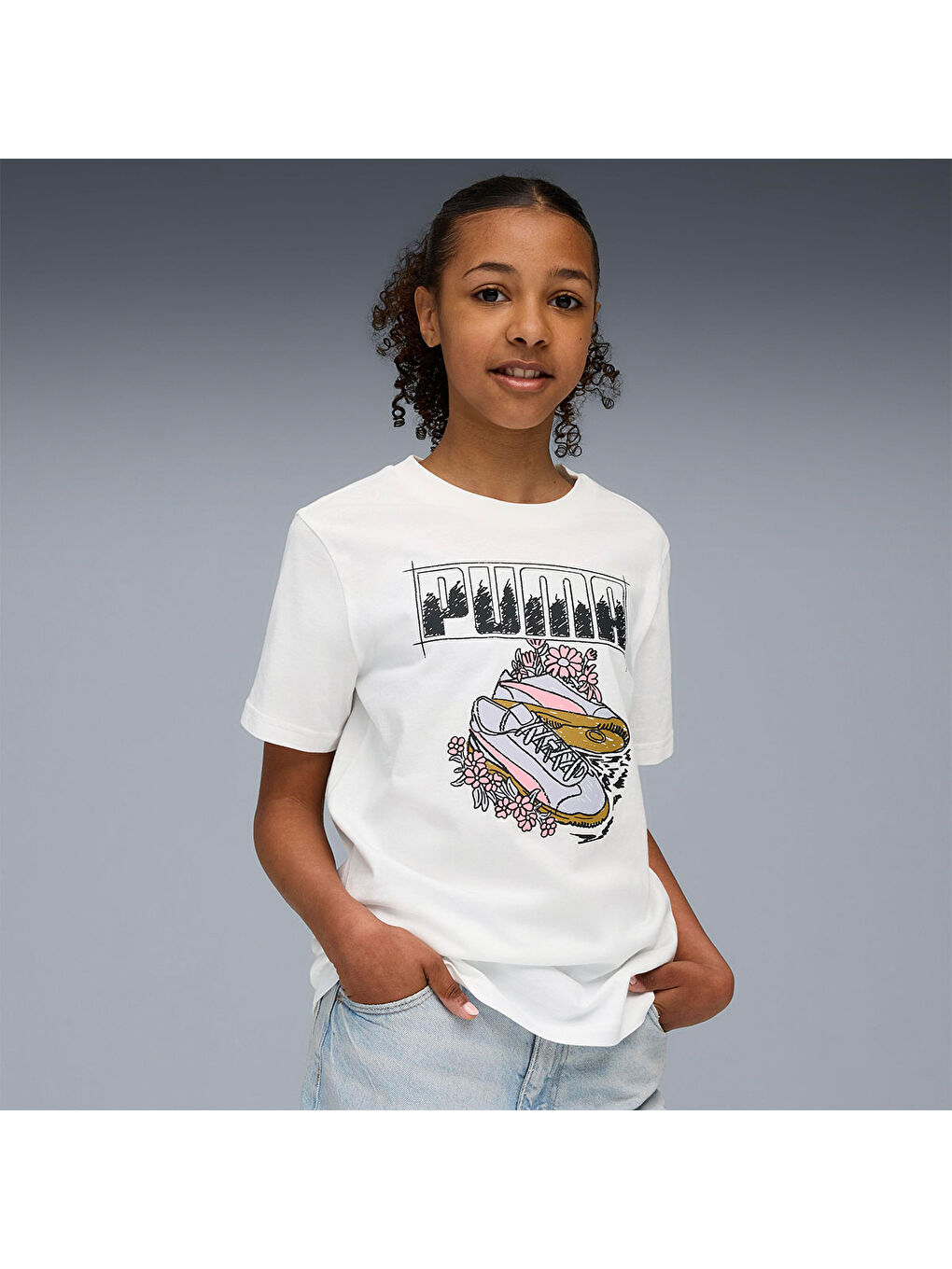 Graphic Kız Çocuk Beyaz Tişört