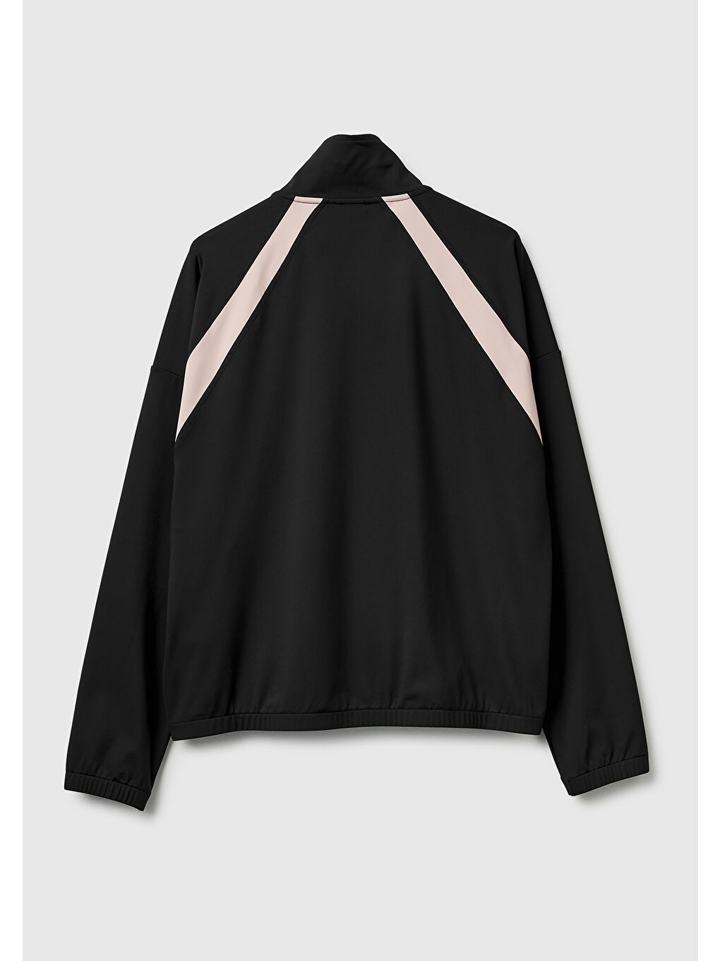 Kadın Siyah Çok Renkli Fermuarlı Dik Yaka Ceket-1