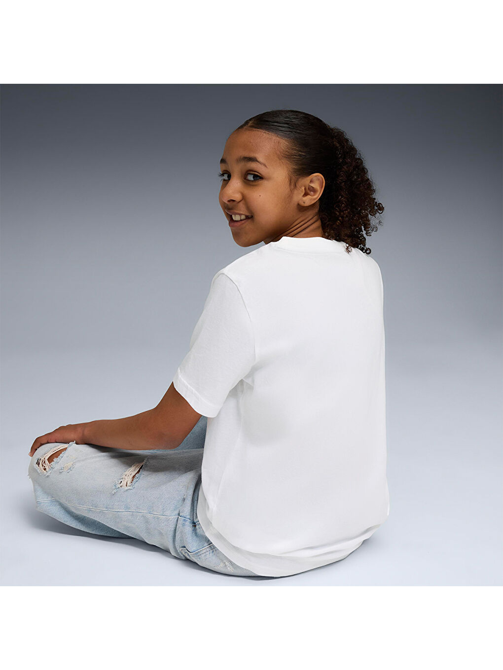 Graphic Kız Çocuk Beyaz Tişört-1