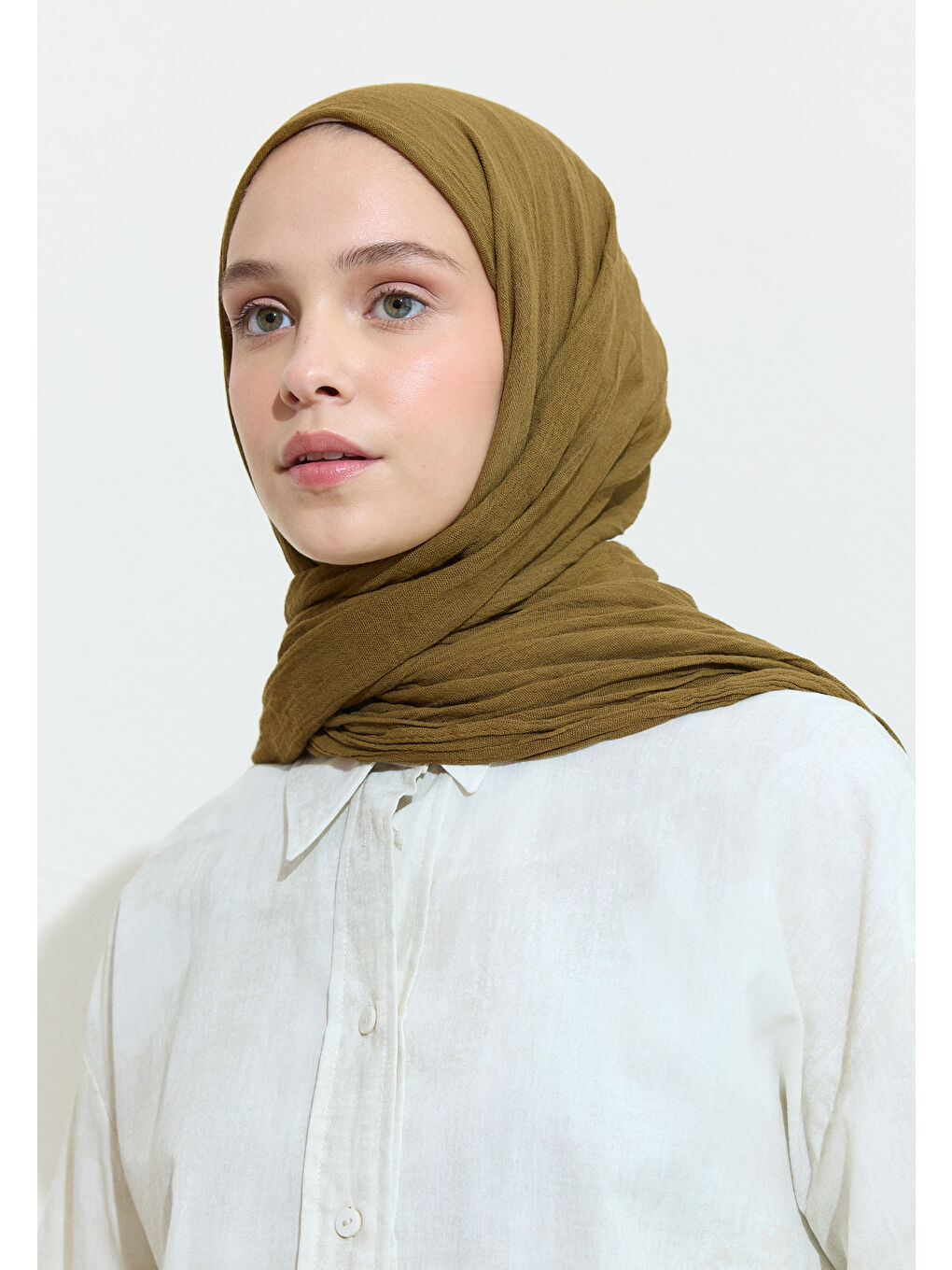 Haki PAMUKLU KETEN ŞAL KALE SALAD-2