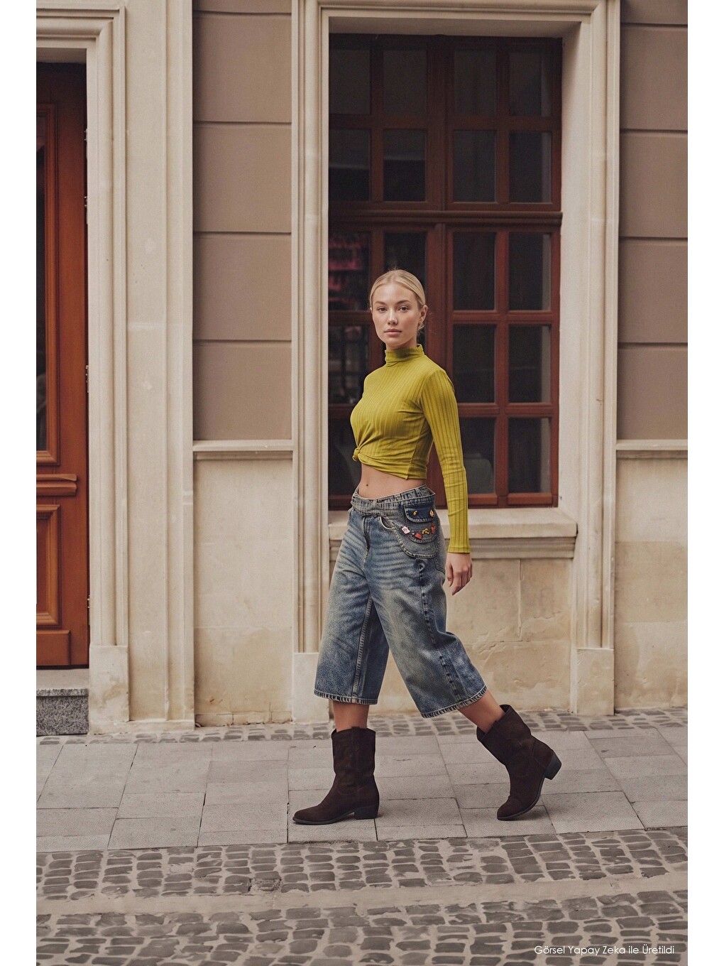 Mavi Kadın Jean Renk 4w6-31 Baggy Bermuda Icon Detaylı Tasarım Şortolon-1