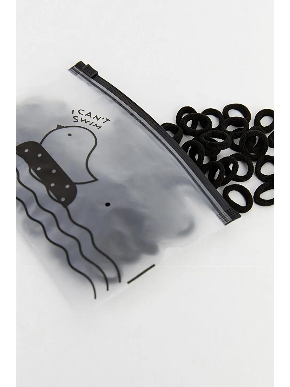 Siyah 100 Adet Havlu Lastik Mini Toka Seti Çantalı Paket-1