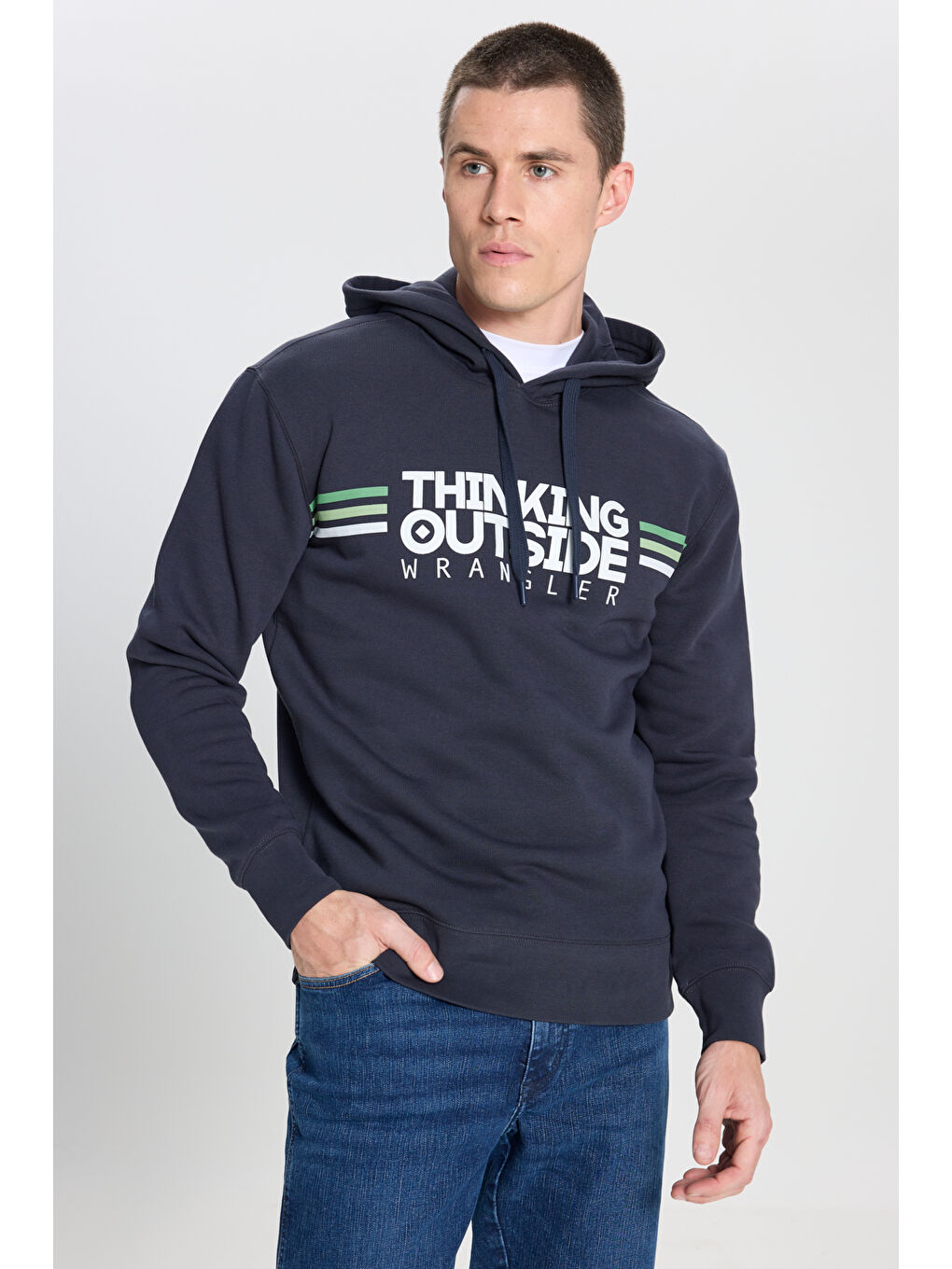 Regular Fit Normal Kesim Kapüşonlu İçi Polarlı Antrasit Sweatshirt-1