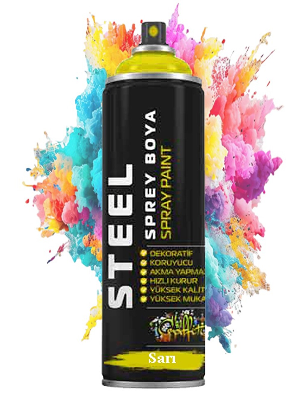 Sprey Boya 200 Ml 1 Adet Hızlı Kuruyan Renkli Profesyonel Ahşap Plastik Demir Metal Cam Porselen Duv