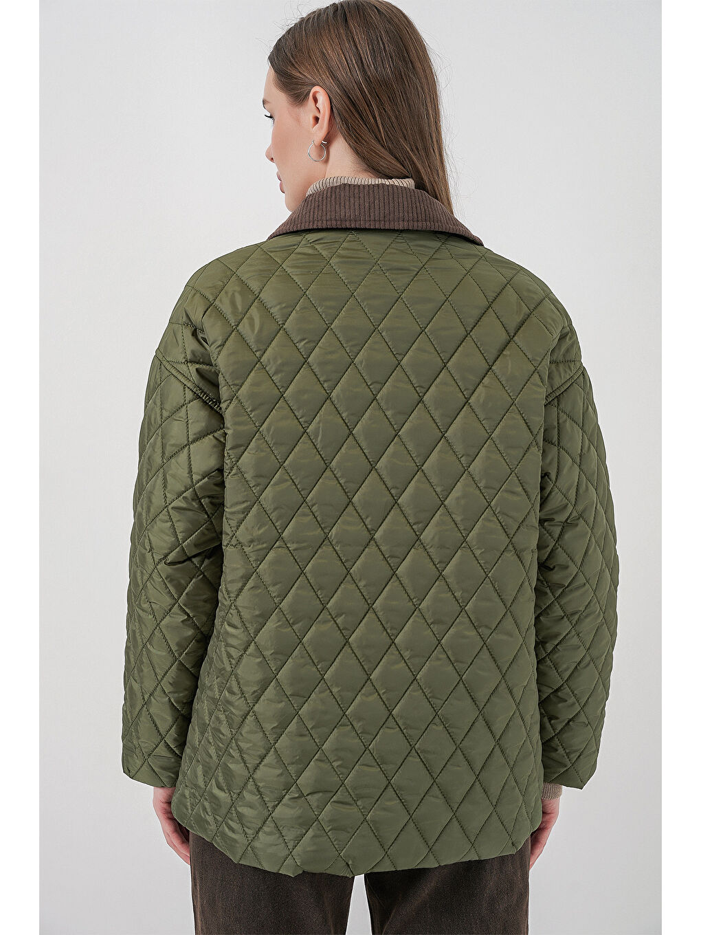 Kadın Kapitone Overisze Mont 5229 - Haki-5