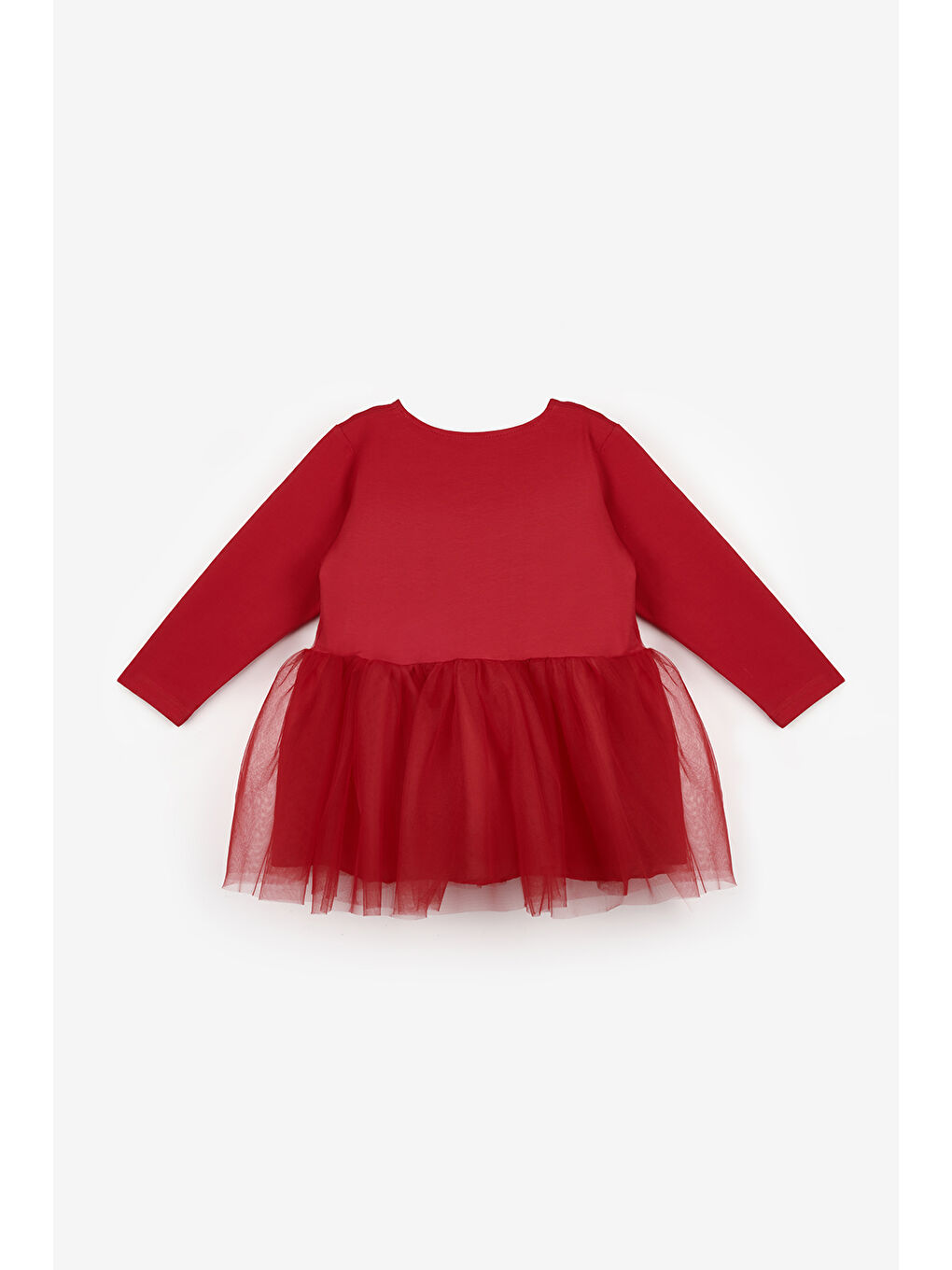 Kırmızı Yılbaşı Temalı Magic Mottolu Kız Çocuk Elbise - Claire-1