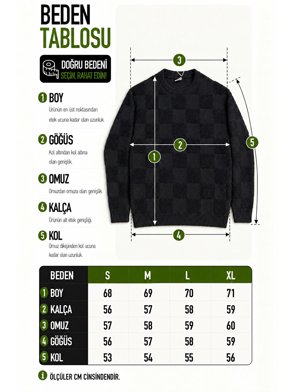Siyah Oversize Pelüş Kare Desen Kışlık Kazak Dp 18381_10062-6