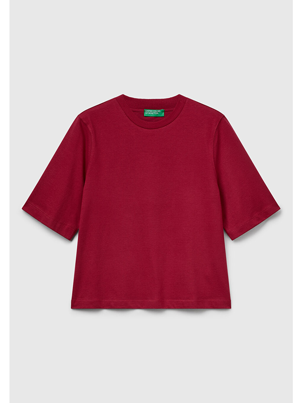 Kadın Fuşya %100 Pamuk Boxy Fit T-Shirt-1