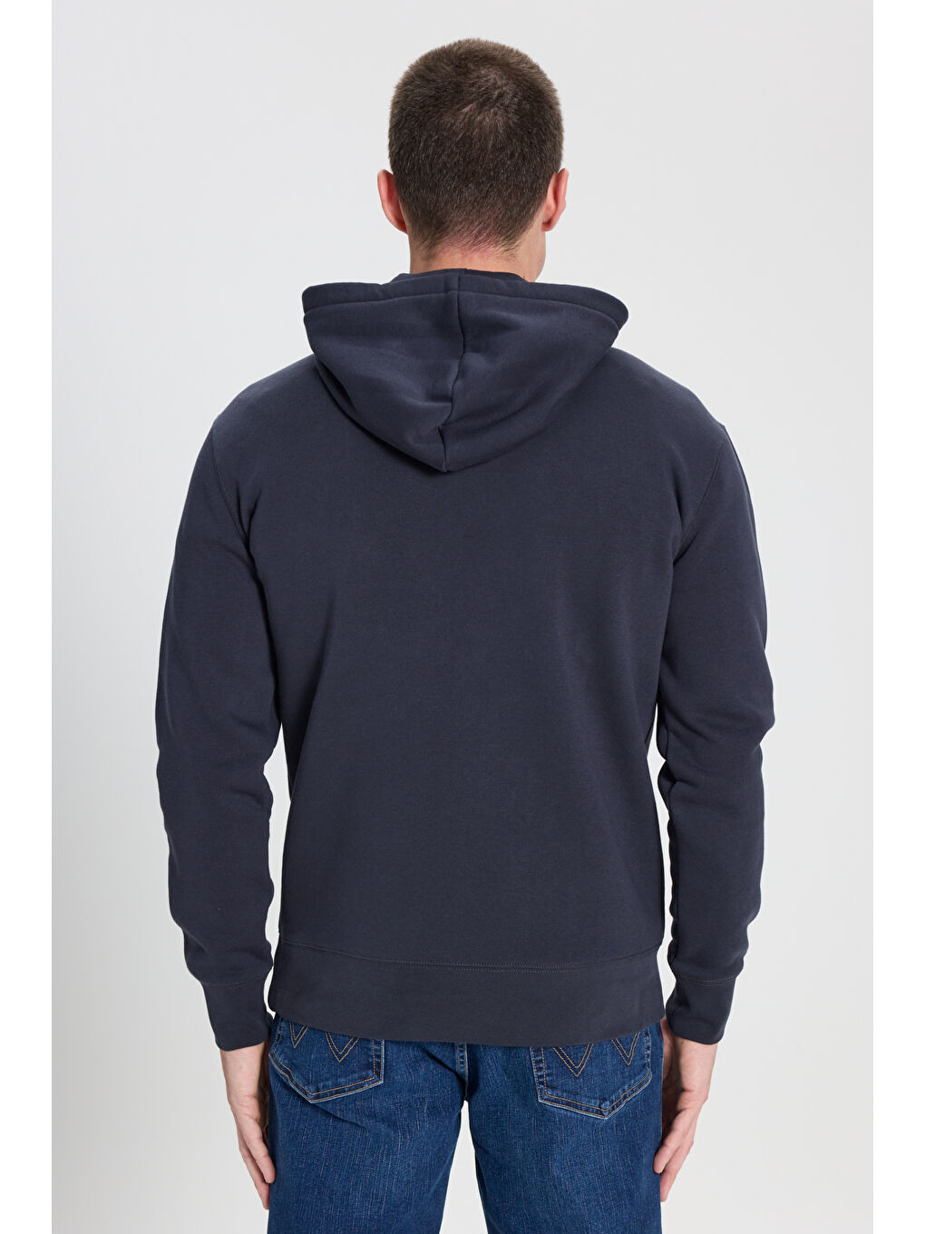 Regular Fit Normal Kesim Kapüşonlu İçi Polarlı Antrasit Sweatshirt-5