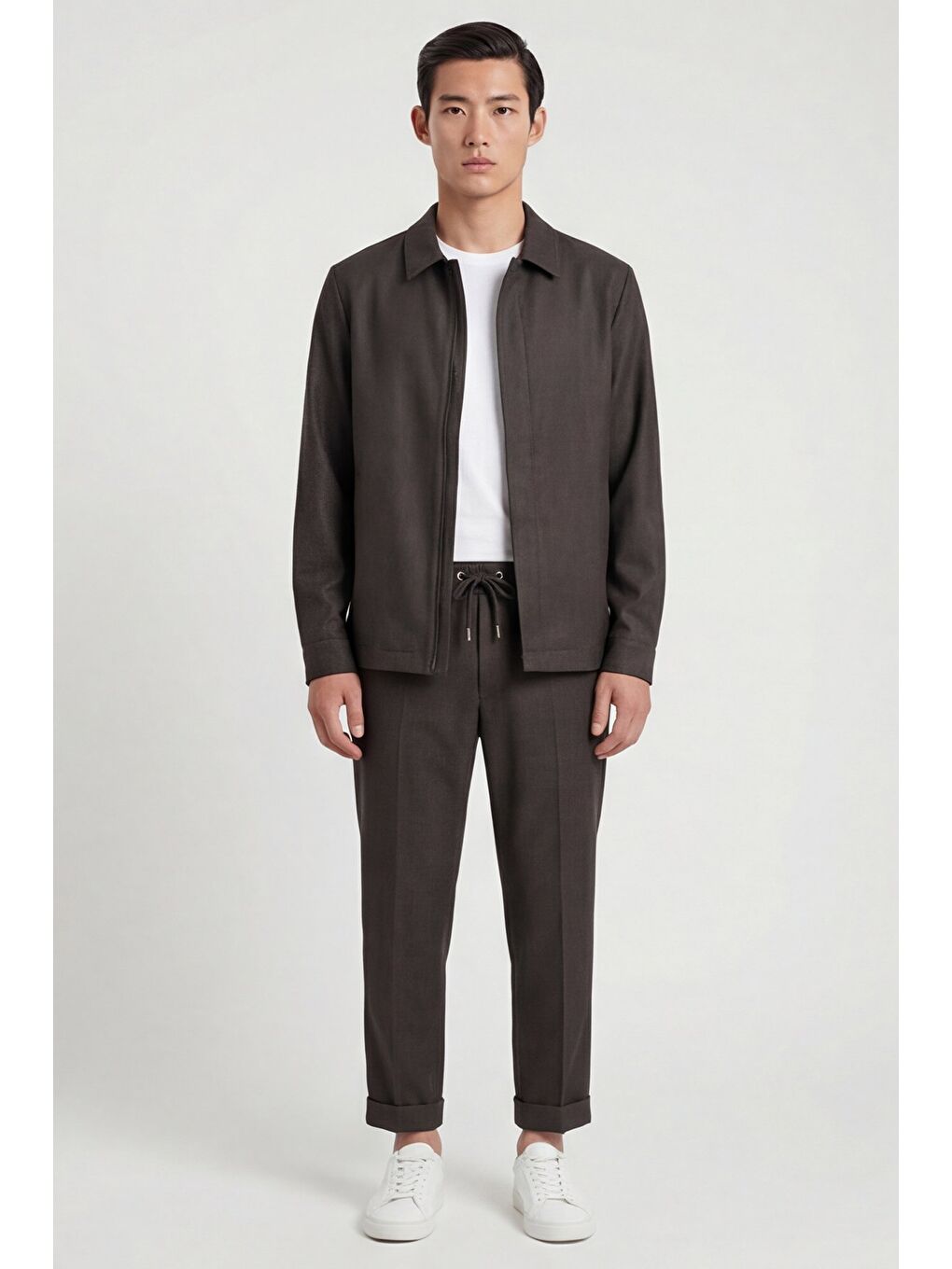 Kahverengi Giotelli Kahve Yün Karışımlı Elastan İçerikli Erkek Spor Takım Elbise