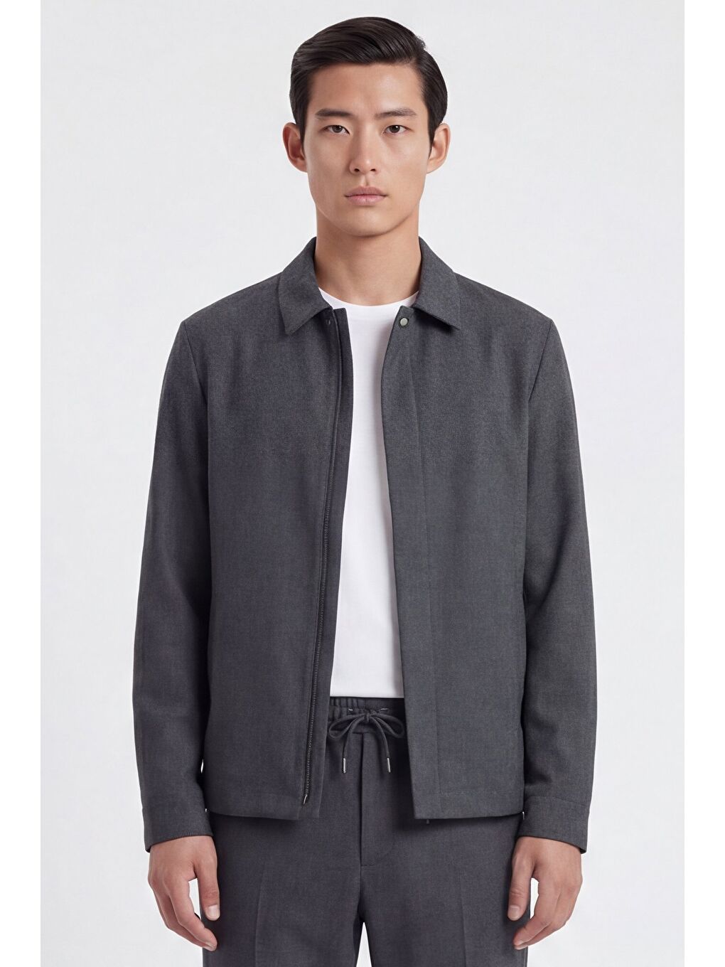 Giotelli Gri Yün Karışımlı Elastan İçerikli Erkek Spor Takım Elbise-1